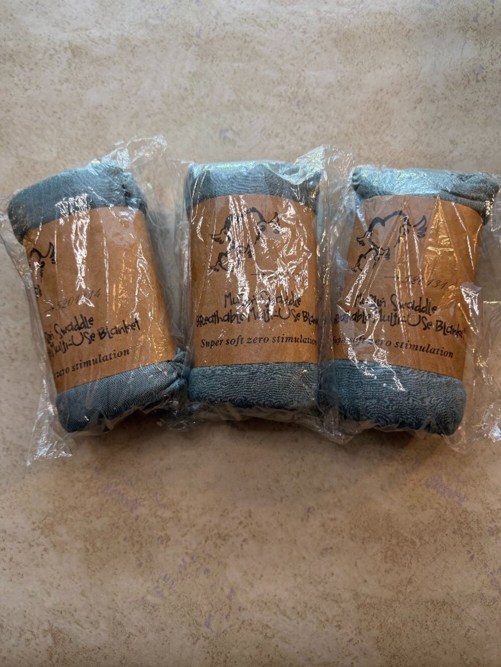 Knirose 3 Pack Muslin Swaddle Baby Blankets 20X120cm Soft Breathable NEW